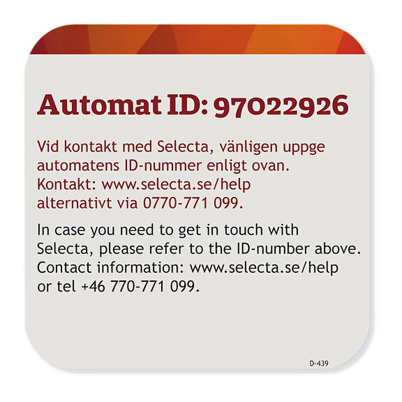 Betaldekal med unikt id nummer. Sielaff SL