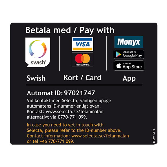 Betalningsinstruktion Padel med unikt ID nummer