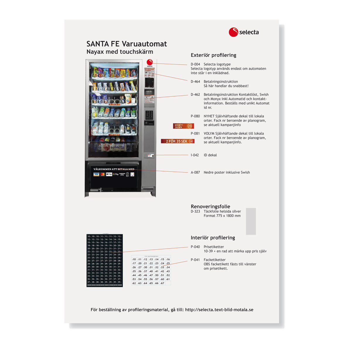 Profileringsblad Santa Fe med touchskärm