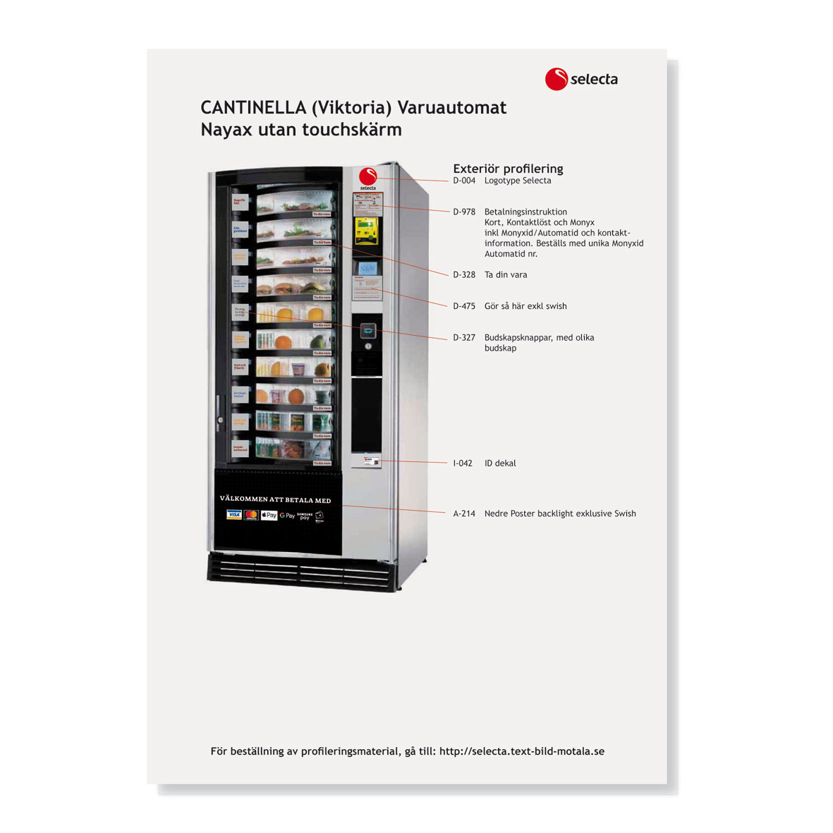 Profileringsblad Cantinella utan touchskärm