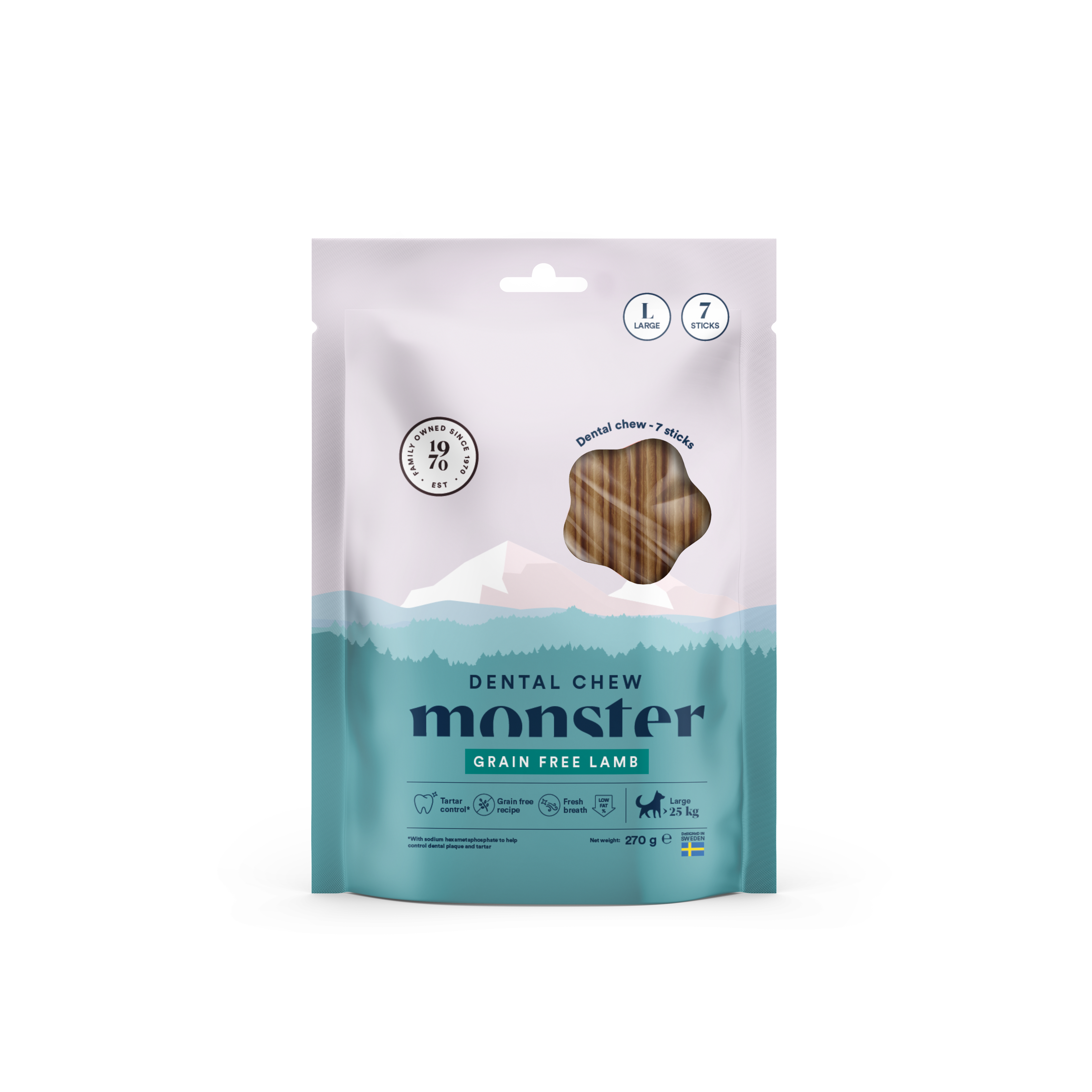 Monster Dental Chew Lamb Veckopack - 3