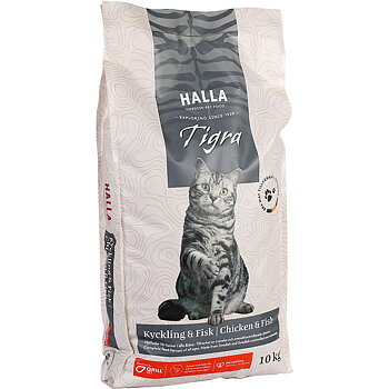 Halla Kattfoder Tigra Kyckling & Fisk 10 kg
