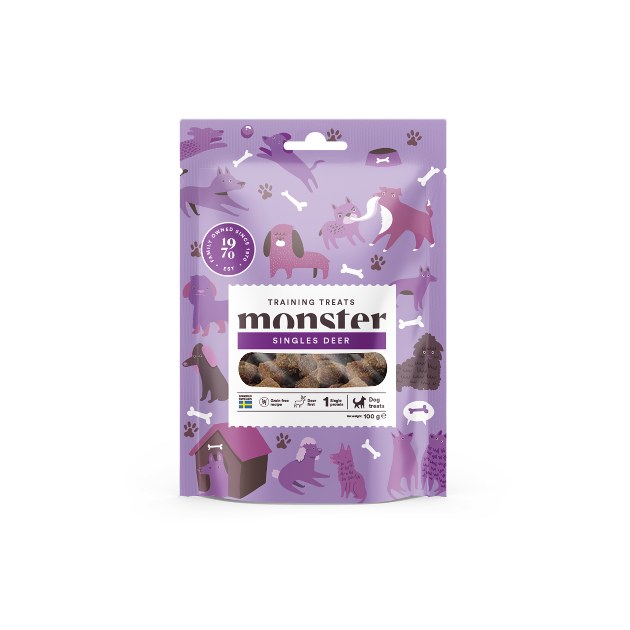  Monster Dog Training Treats Singles Deer 100g