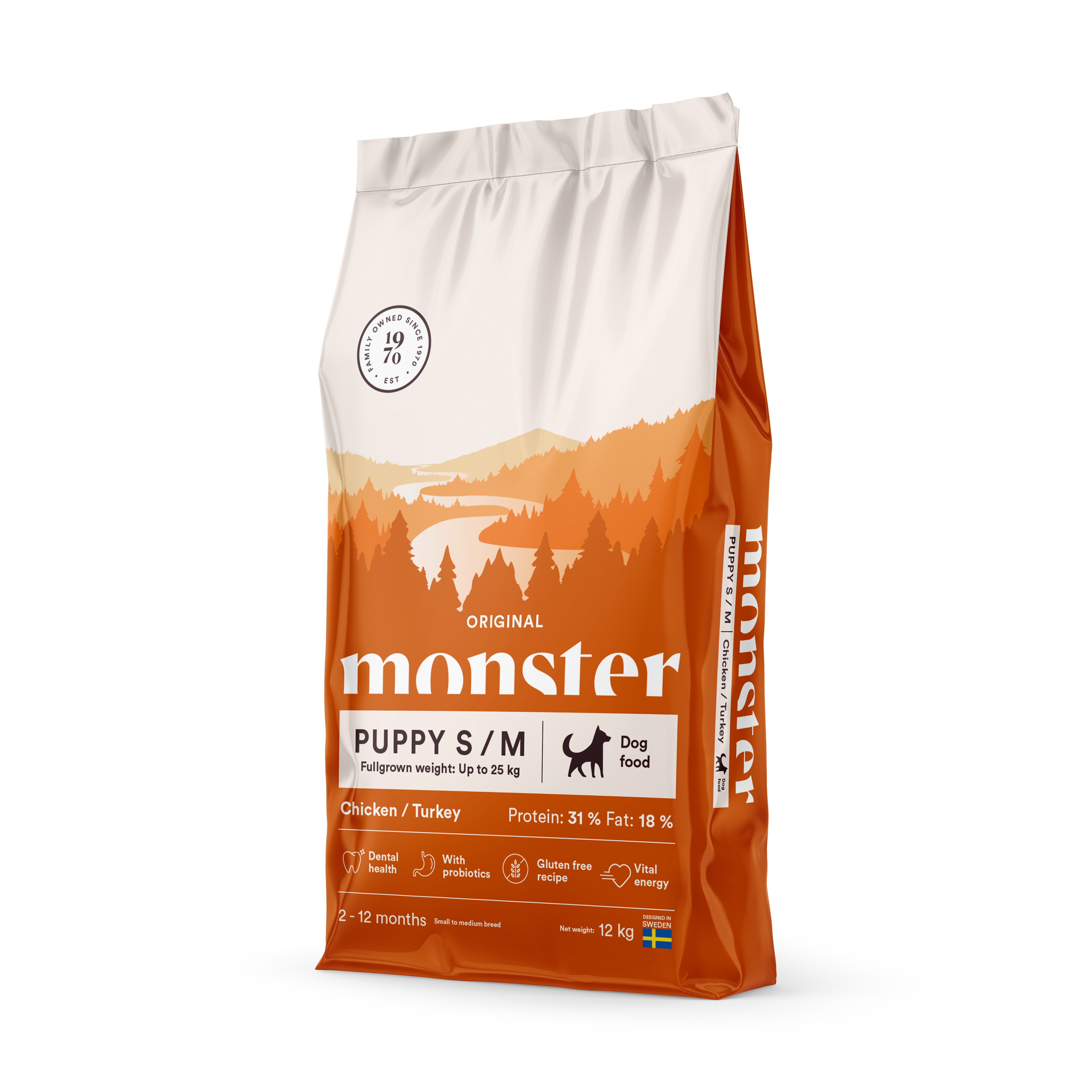 Monster Dog Puppy Original  small/medium Chicken/Turkey 12 Kg