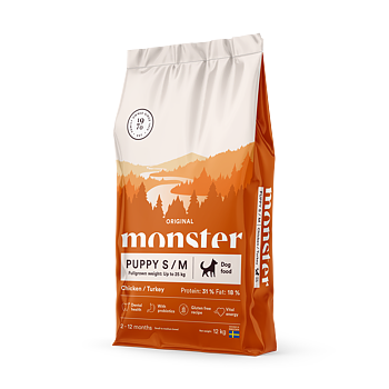Monster Dog Puppy Original  small/medium Chicken/Turkey 12 Kg