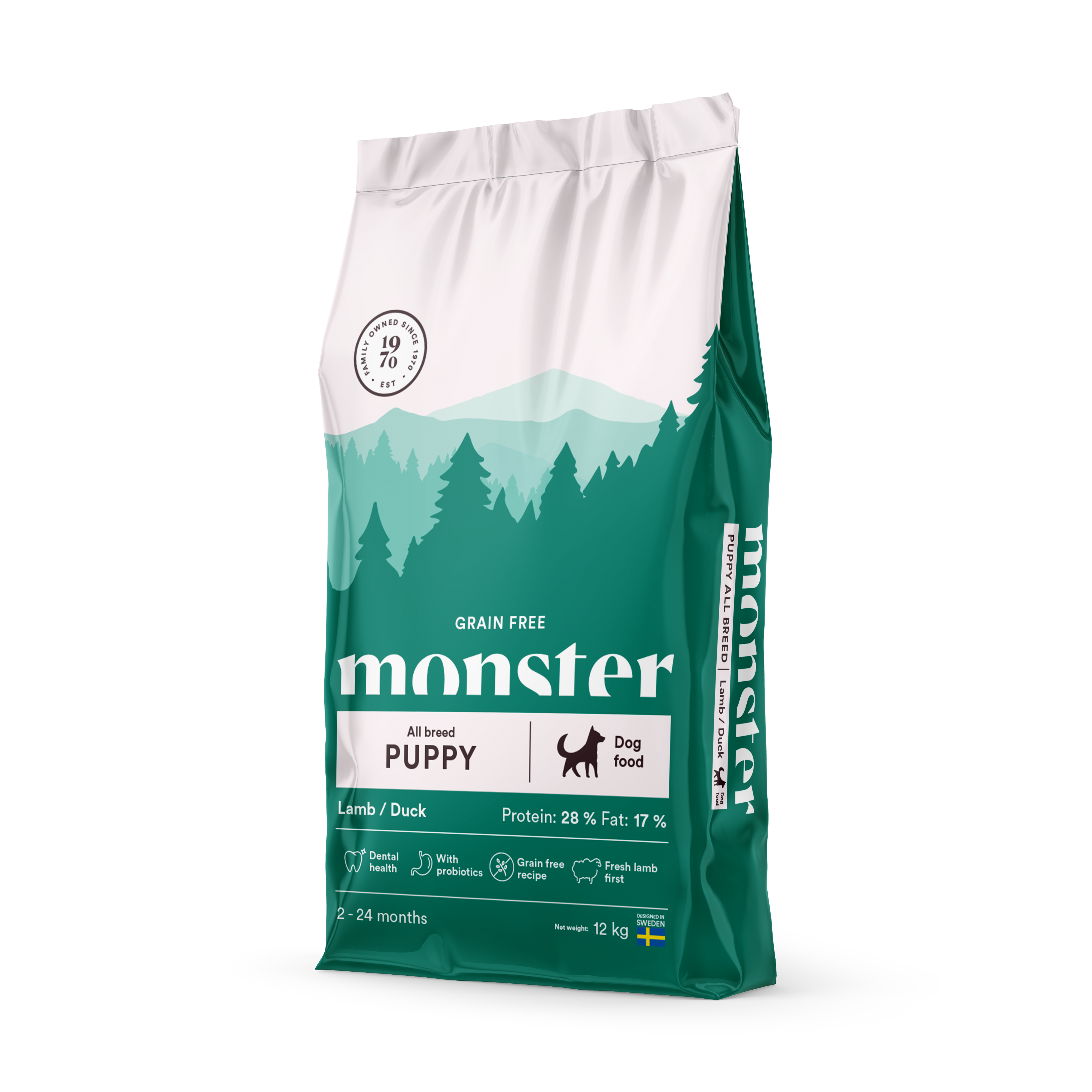 Monster Dog Puppy Grain Free 12 kg  Lamb/Duck 12kg
