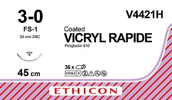 Vicryl Rapid sutur 3-0, V4421H, FS-1 needle, 45 cm undyed