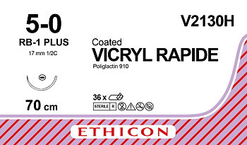 Vicryl Rapid suture5-0, V2130H, RB-1 needle, 70 cm undyed