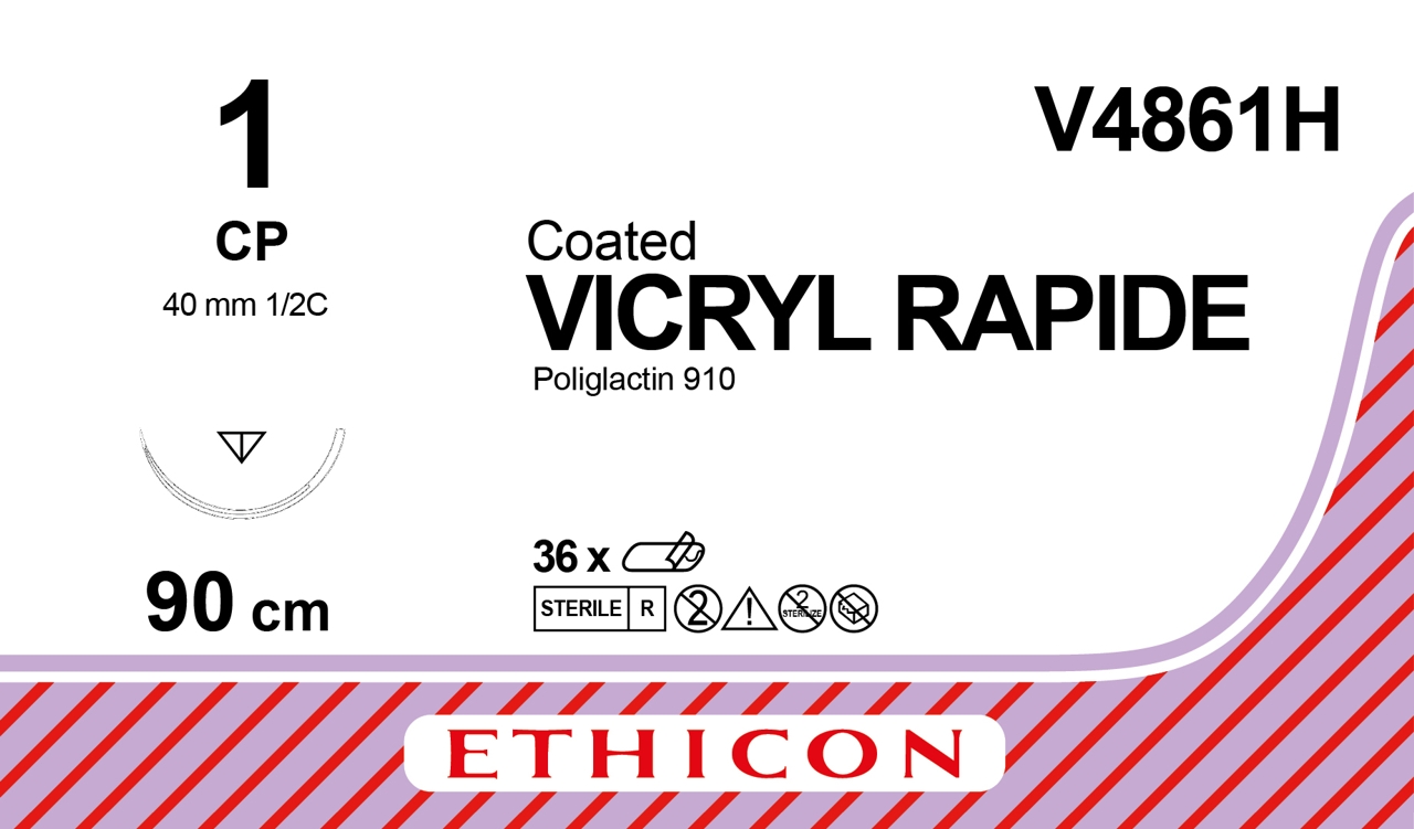 Vicryl Rapid sutur 1, V4861H, CP 90 cm undyed