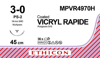 Vicryl Rapid sutur 3-0, MPVR4970H, PS-2 45 cm undyed