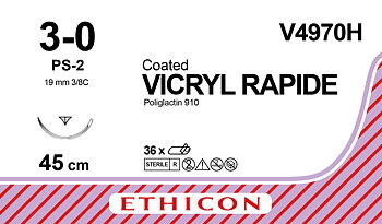 Vicryl Rapid sutur 3-0, V4970H, PS-2 45 cm undyed