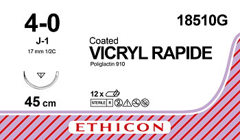 Vicryl Rapid sutur 4-0, 18510G, J-1 45 cm undyed