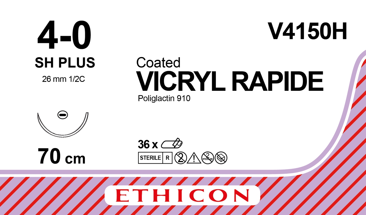 Vicryl Rapide suture 4-0, V4150H, SH 70 cm undyed