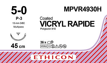 Vicryl Rapid sutur 5-0, MPVR4930H, P-3 45 cm undyed
