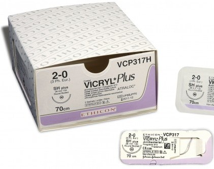Vicryl Plus sutur 4-0, VCP494H, P-3 needle, 45 cm undyed - 2
