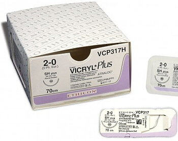 Vicryl Plus sutur 4-0, VCP494H, P-3 needle, 45 cm undyed