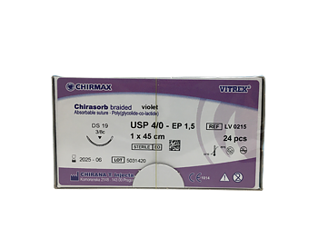  Chirasorb sutur 4-0, DS 19 mm needle, 45 cm violet