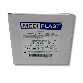 Mediplast Metal suction tip 17G 1,4 x 70 mm