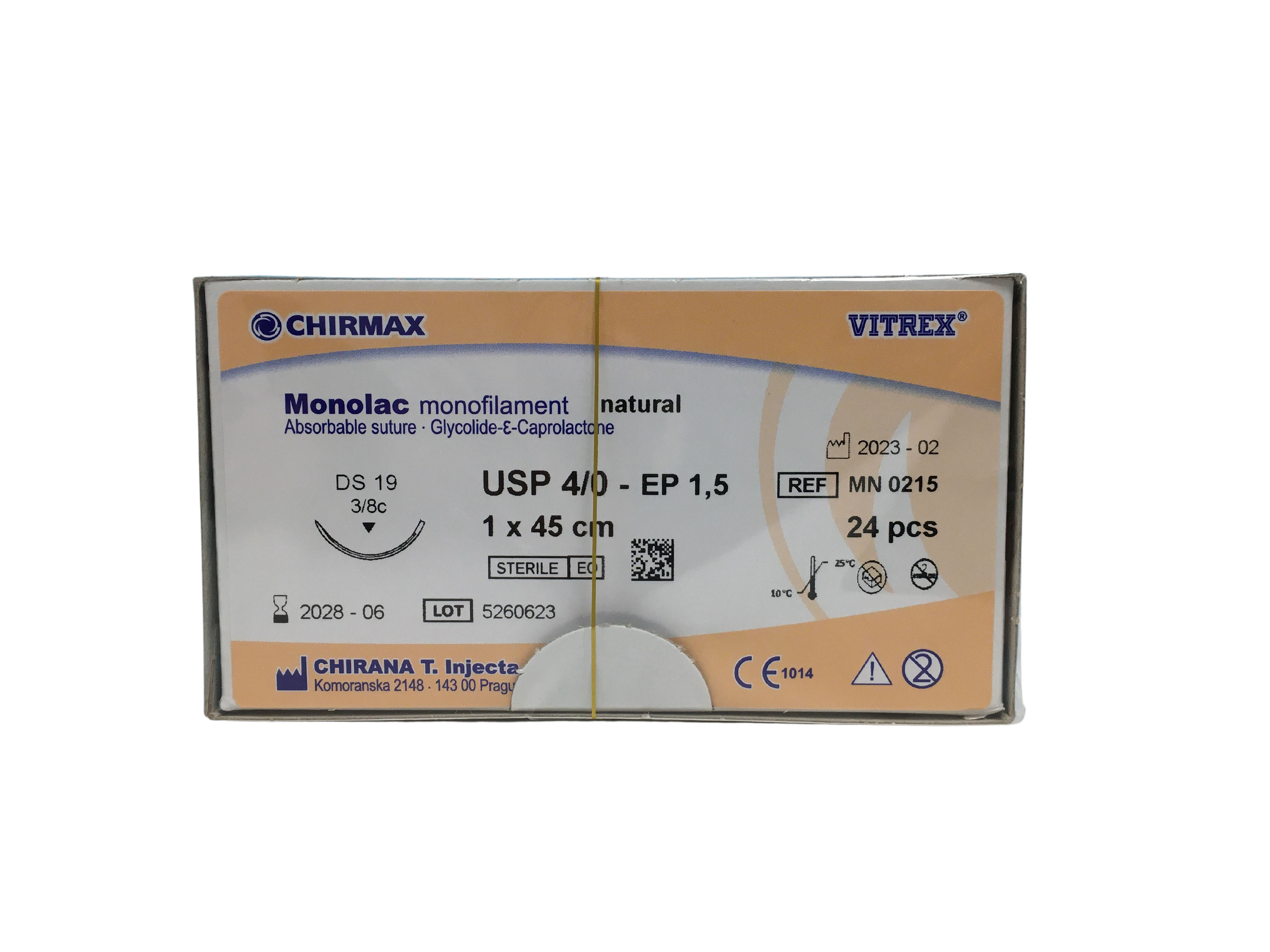 Monolac sutur 4-0, DS 19 mm needle, 45 cm undyed