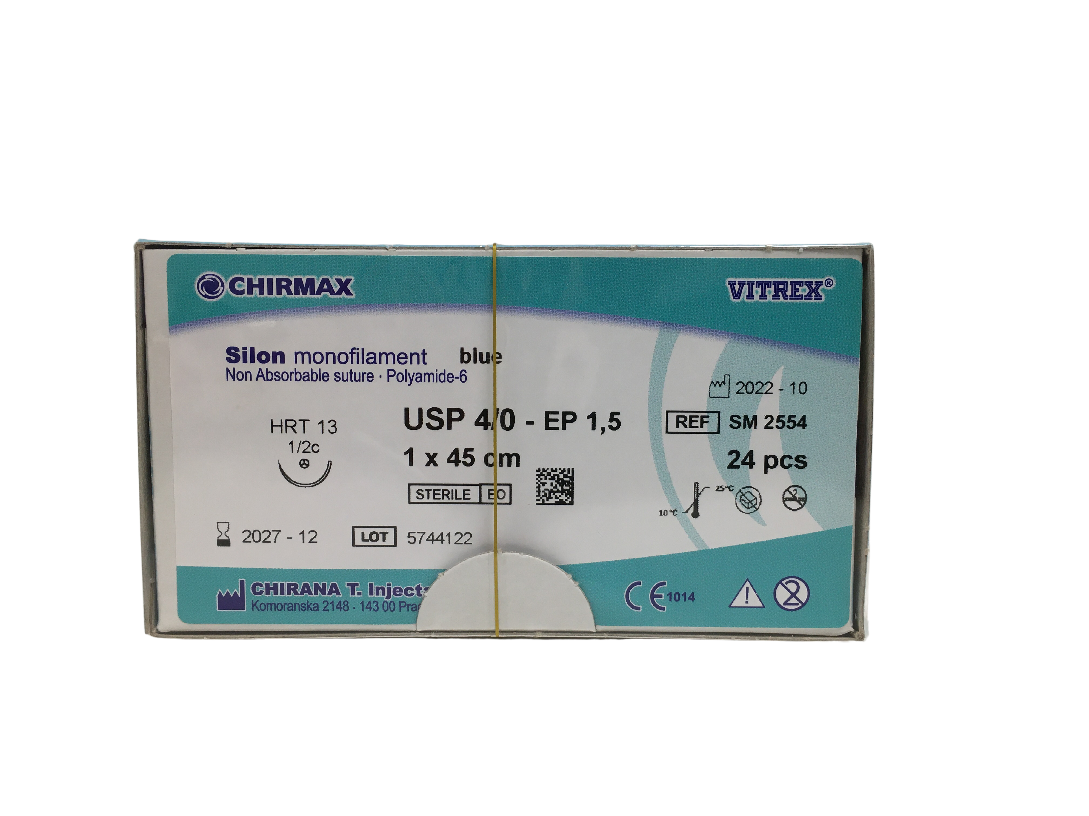 Silon sutur 4-0, HRT 13 mm needle, 45 cm blue