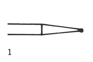 Minature Round Steel Burs No.1, 6 pcs