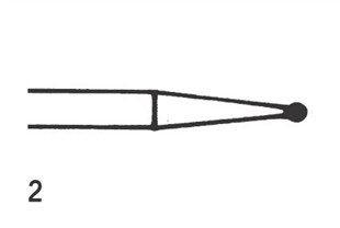 Minature Round Burs Steel No.2, 6 pcs