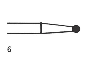 Steel Bur RA Round 6 (018), 6 pcs