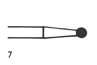 Minature Round Steel Bur No. 7, 6 pcs