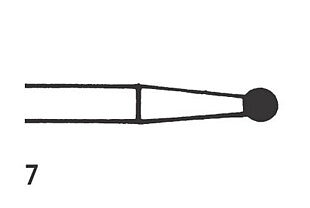 Minature Round Steel Bur No. 7, 6 pcs