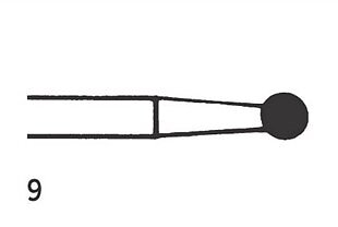 Steel Bur RA Round 9 (025), 6 pcs