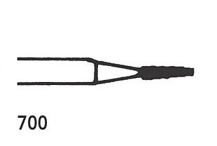 Steel Bur RA Tapered fissure 700, 6 pcs
