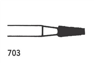 Steel Bur RA Tapered fissure 703, 6 pcs