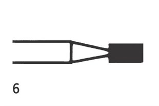 Steel Bur HP Flat fissure 6 (018), 6 pcs