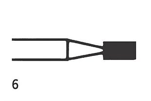 Steel Bur HP Flat fissure 6 (018), 6 pcs