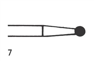 Steel Bur HP Round 7 (021), 6 pcs
