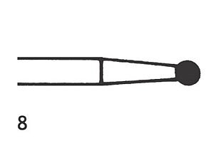 Steel Bur HP Round 8 (023), 6 pcs