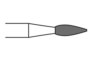 Steel Fin.Bur Flame H, 6 pcs
