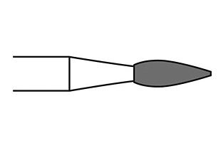 Steel Fin.Bur Flame H, 6 pcs
