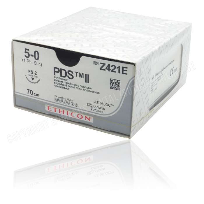 PDS II suture 4-0,  X1154G, SH-1 VB 4X70CM C/R purple