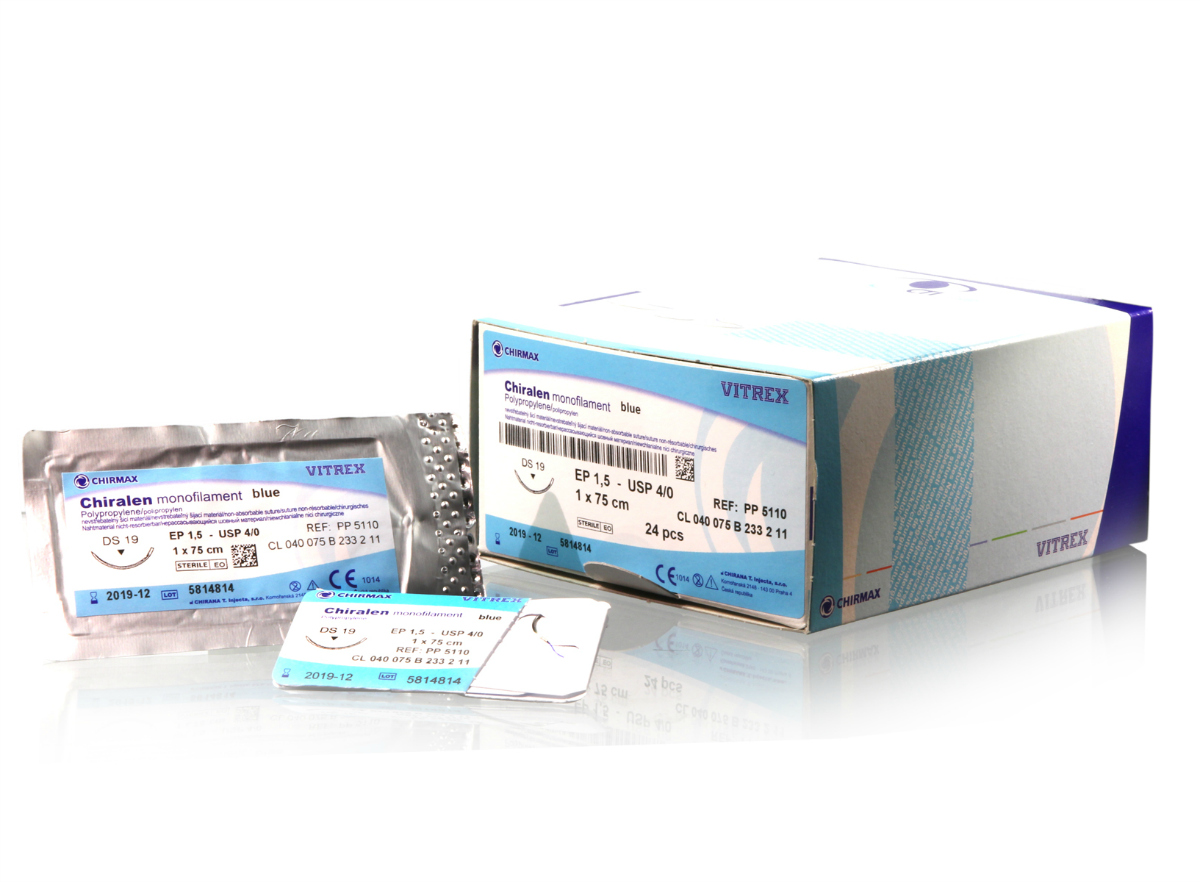 Chiralen suture 4-0, HR 22 mm needle, 75 cm blue - 2