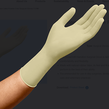 Kirurgiske handsker Gloveon Pudderfri latex, 50 par, str. 6.5