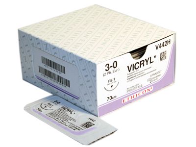 Vicryl 2-0 absorbable suture. V586H, FSL needle