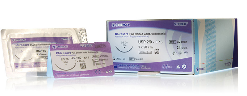Chirasorb Plus suture 3-0, DS 25 mm needle, 75 cm violet