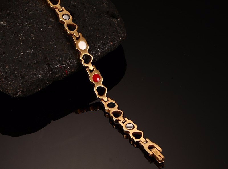Magnetarmband "Hearts" i rostfritt stål med 18K Guldplätering - 6