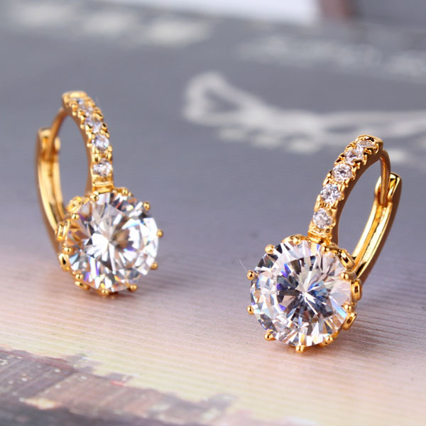 Örhängen med Cubic Zirconia och i 18 K Guldplätering - 3
