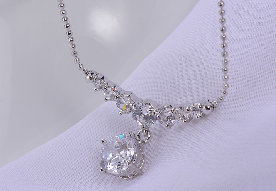 Smyckeset med Cubic Zirconia Solitaire samt i Platinumplätering - 6