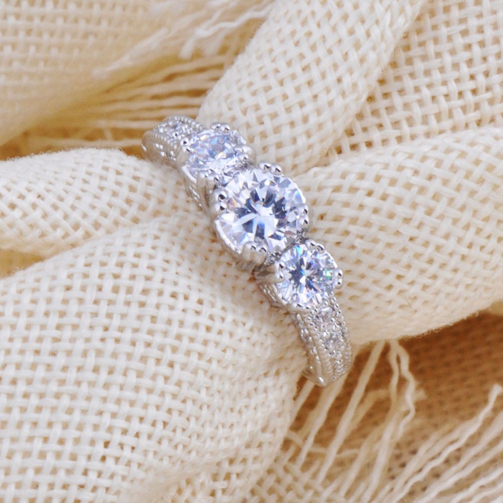 Ring med Cubic Zirconia i olika storlekar och i 925 Sterling Silverplätering - 6