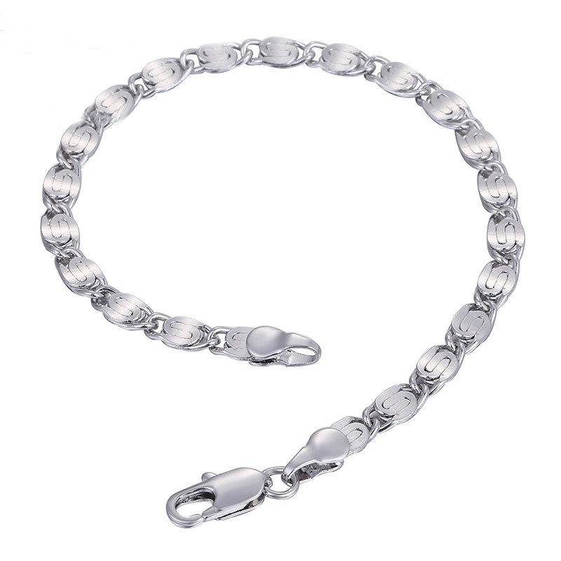Armband i 18K  Vit Guldplätering 4mm - 2