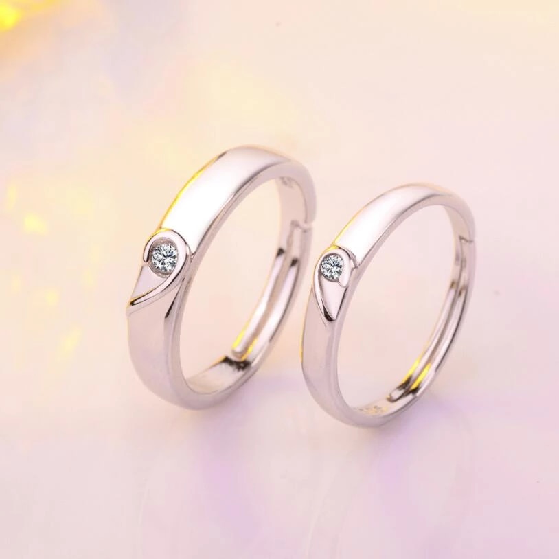 Parringar "Heart" med Cubic Zirconia och i 925 Sterling Silverplätering - 2