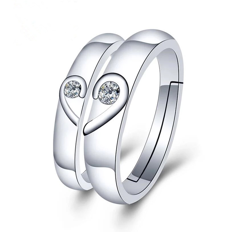 Parringar "Heart" med Cubic Zirconia och i 925 Sterling Silverplätering